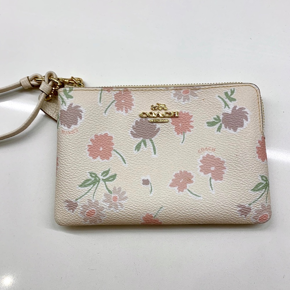 Coach floral wristlet